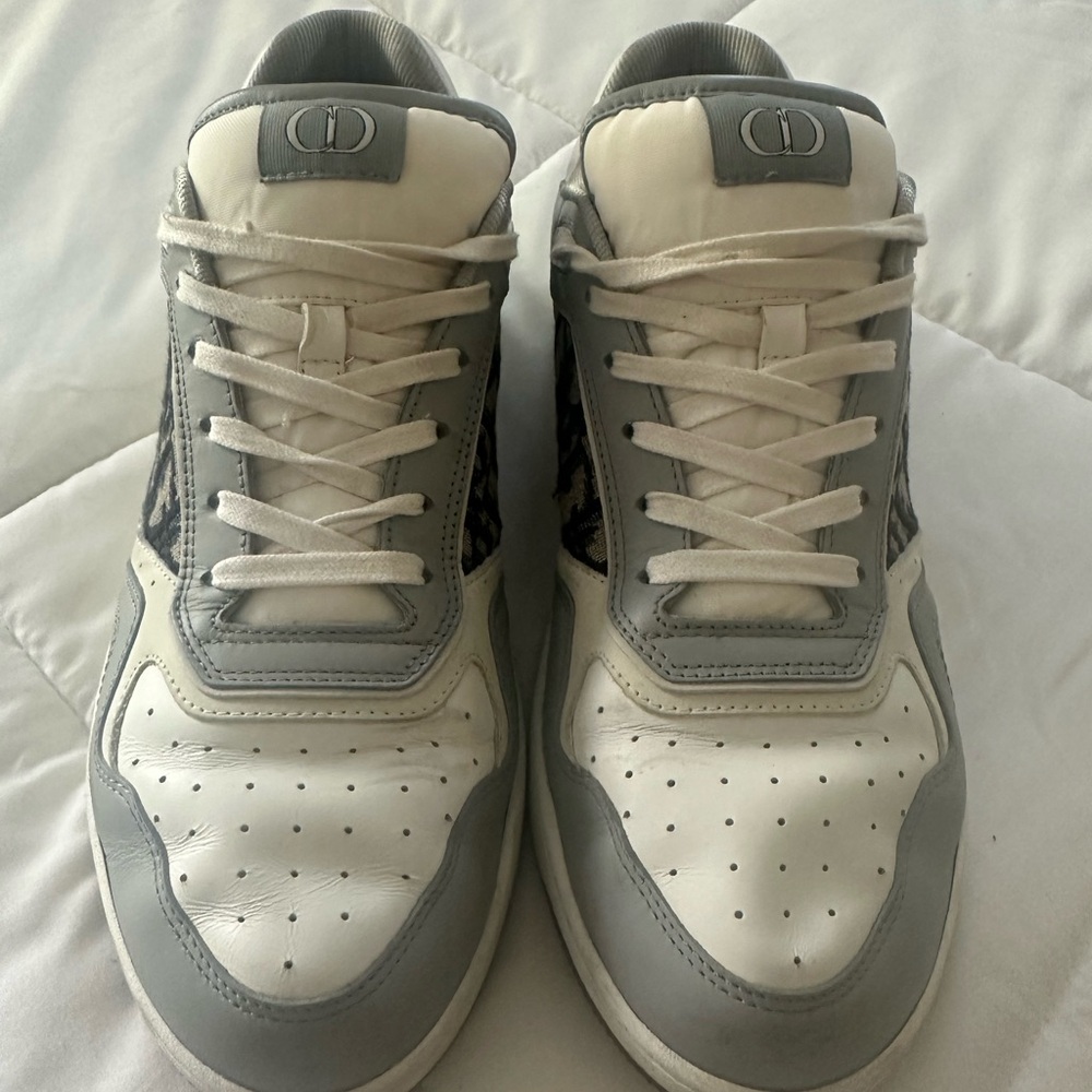 Dior White and Gray Sneakers with Classic Design